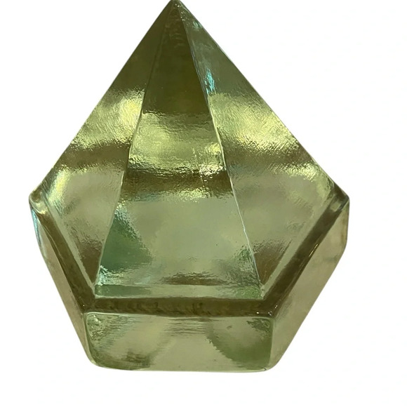 Vintage Prism Ship Deck Light Green Glass Nautical Pyramid Boat Paperweight - Picture 2 of 5
